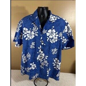 Vintage 90s Pacific Legend Hawaiian USA Made Floral Hawaii Button Up Tee Size L